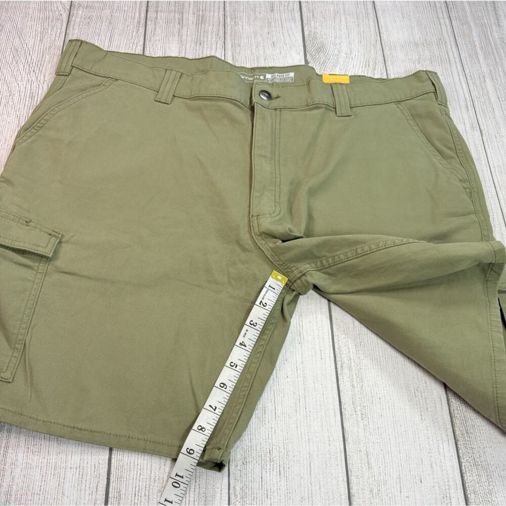 Carhartt Men’s Rugged Flex Relaxed Canvas Cargo Work Short Green Size 42 - Picture 2 of 7